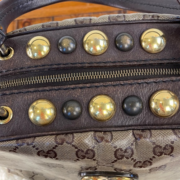 Gucci Beige/Brown GG Crystal Canvas Babouska Crest Dome Bag - Picture 10 of 15